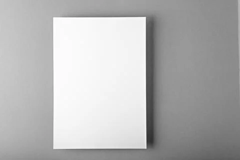 White blank rectangular paper layout on ultimate gray background, copy space Stock Photos