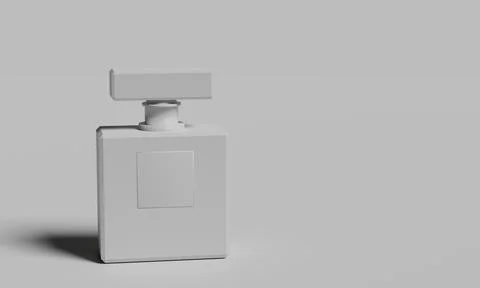 White blank rectangular perfume jar template on white background. 3d rendering Stock Illustration