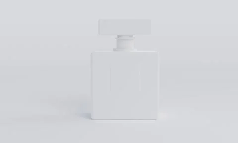 White blank rectangular perfume jar template on white background. 3d rendering 스톡 일러스트