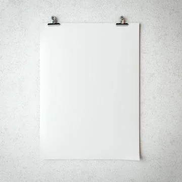 White blank sheet of paper. 3d rendering Stock Illustration