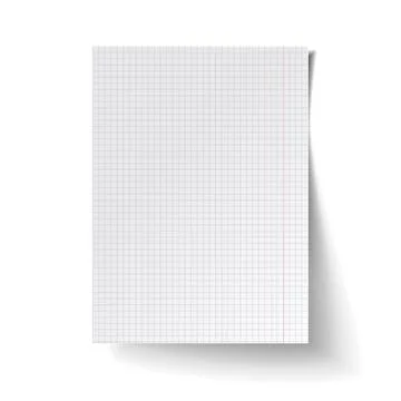 White blank sheet of square paper. Mock up of white note paper. Stock Illustration