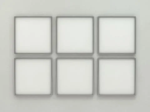 White blank square photo frame mockup over background. 3D Stock Illustration