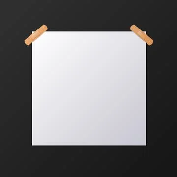 White blank square sheet of paper, vector mock-up 库存插图