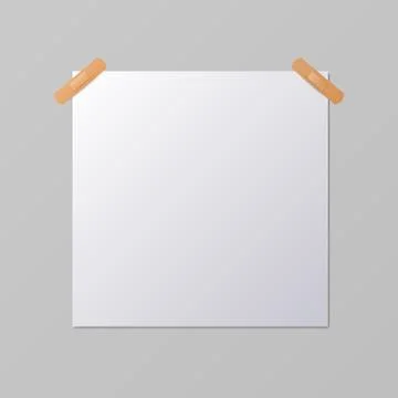 White blank square sheet of paper, vector mock-up Stock Illustration