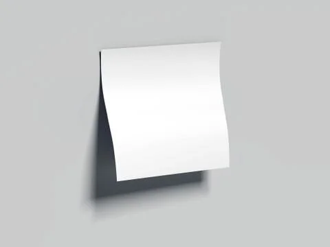 White blank sticky note. 3d rendering Stock Illustration