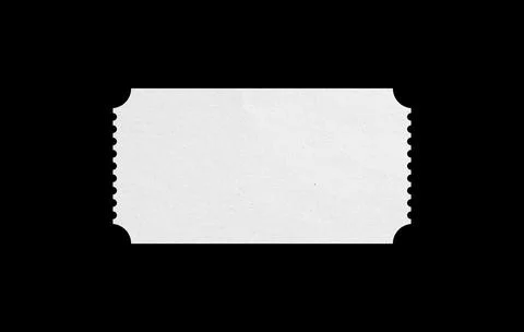 White blank ticket with paper pattern texture for mockup design. isolated ticket Stock Photos