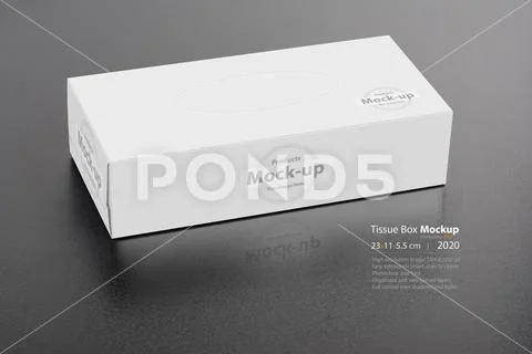 White blank tissue box on black background mock-up series PSD Template