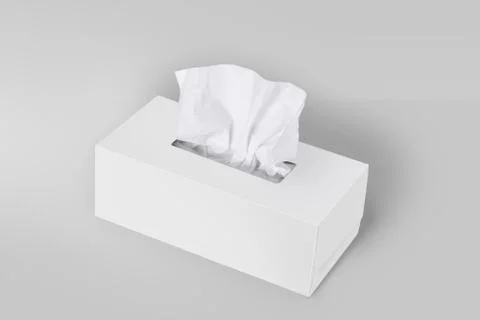 White blank tissue box on gray background with facial tissue concept series Иллюстрация
