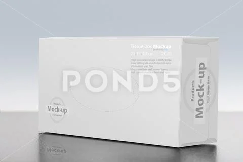 White blank tissue box on table mock-up series PSD Template