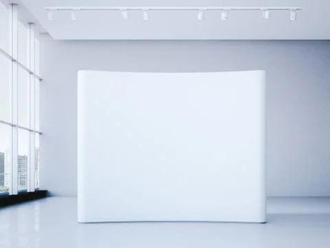 White blank trade show booth in office  interior. 3d rendering Иллюстрация