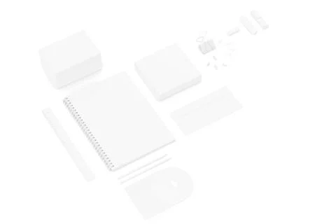 White blank ultimate set of printing materials template for branding identity Stock Illustration