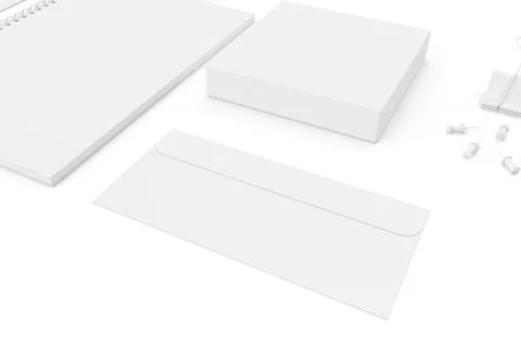White blank ultimate set of printing materials template for branding identity Stock Illustration
