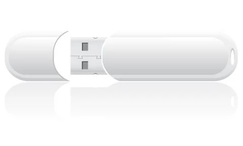 White blank usb flash vector illustration Stock Illustration