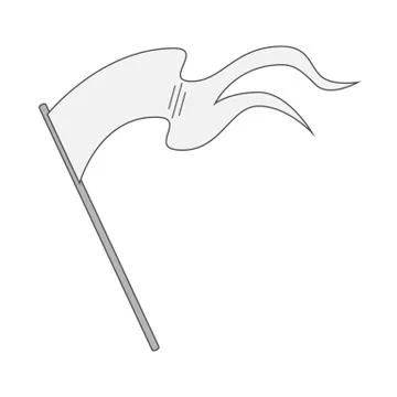 White blank vector Flag on Stick Stock Illustration