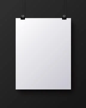White blank vertical sheet of paper, vector mock-up Stock Illustration