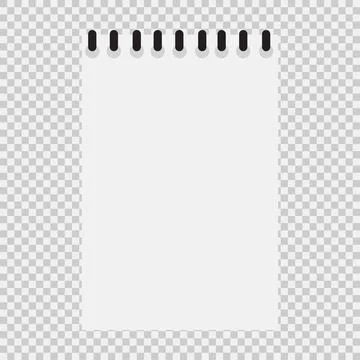 White Blank Vertical Spiral Binding Notepad Icon Stock Illustration