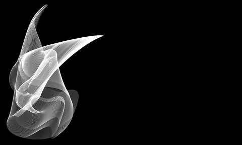 White Blending Lines Pattern on black isolated background Stock Illustration