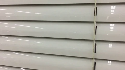 White blinds in the office close-up. Stock Footage 123602601