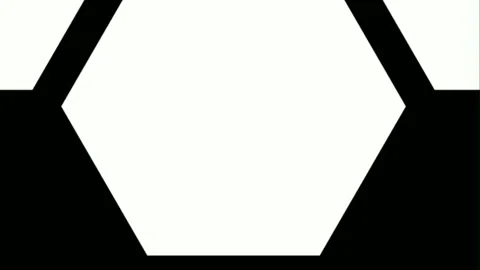 White blinking hexagons in black background - zoom out animation Stock Footage 133528287
