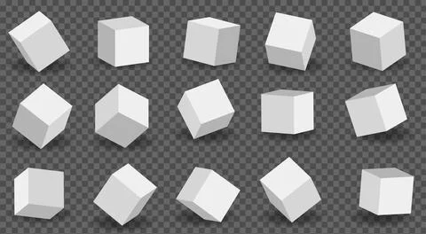 White blocks 3d model on a transparent background. Stock Illustration