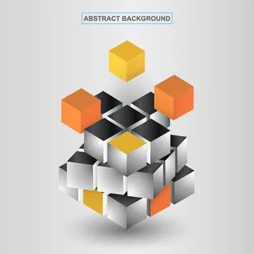 White blocks. 3d modeling cubes, business presentation.Vector illustration. Stock Illustration