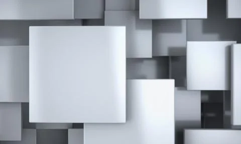 White Blocks Abstract Background Stock Illustration