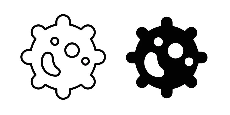 White blood cell icon vector template set in black Stock Illustration