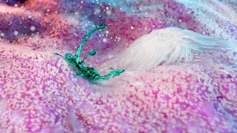 White blood cells attacking bacteria and viruses through phagocytosis Stock Footage 325963573