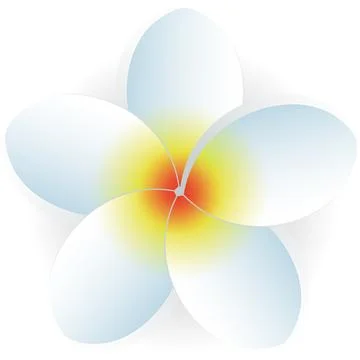 White blossom flower head vector isolated icon Stock Illustration