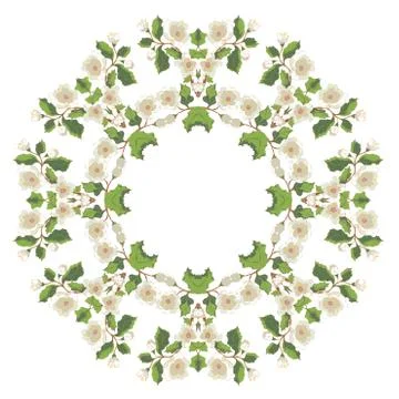 White Blossom Ornament Ilustração Stock