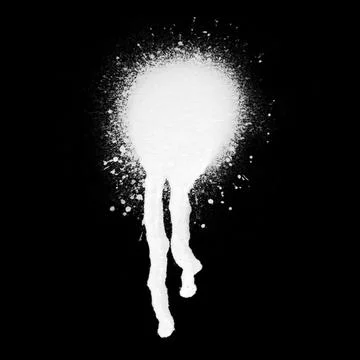 White blot on black background Stock Illustration
