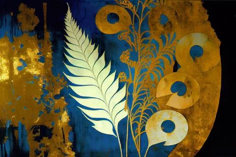 White blue and gold pattern abstract Stock Illustration