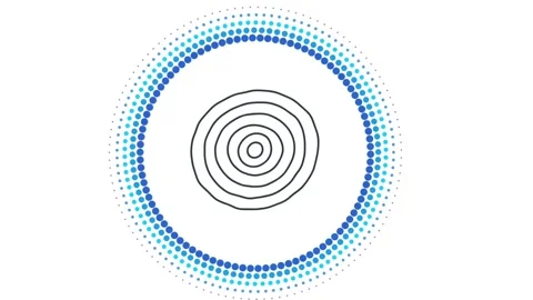 White Blue Dotted Circle Spin Loop Background Stock Footage 332914216
