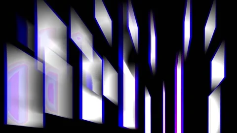 White with blue edges glowing rectangles in 3d Stock Footage 221488327