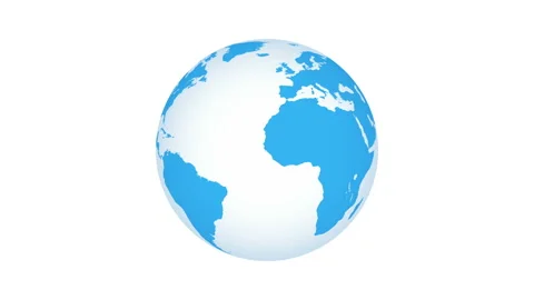White blue spinning globe animation video Vidéo 205364981