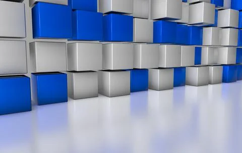 White &amp; Blue Squares background Stock-Illustration