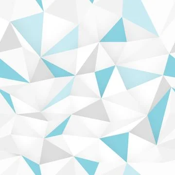White - Blue triangles pattern, seamless vector. Blue Polygonal Pattern Backg 库存插图