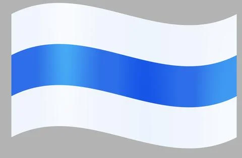 White blue wavy flag vector illustration isolated Illustrazione stock