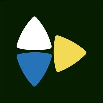 White Blue Yellow Triangles Dark Green Abstract Иллюстрация