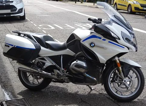 White BMW Motorcycle Stock Photos