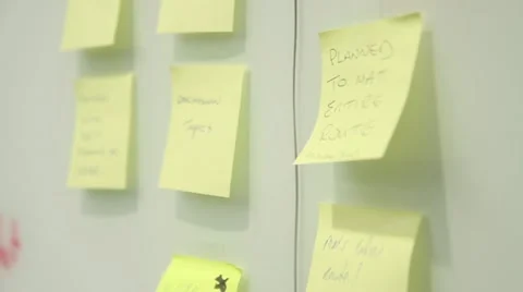 White Board and sticky notes 库存影片 45832090