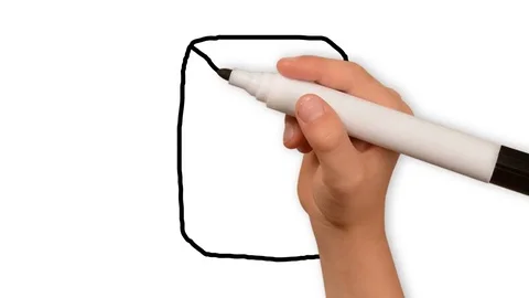 WHITE BOARD ANIMATION construction building elements bricks cement mixer Stock Footage 84655429
