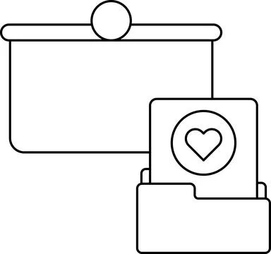 A white board with a heart on it and a folder with a heart on it Stock Illustration
