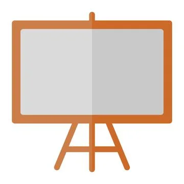 White board icon in Flat Style. Color Fill. Isolated on White Background Stock Illustration
