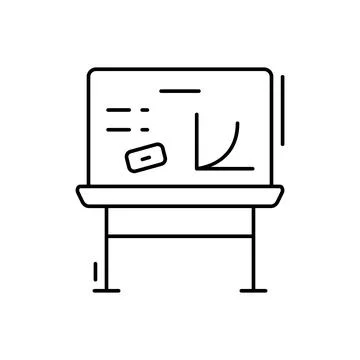 White board icon. Simple line, outline vector elements of office tool icons for Stock Illustration