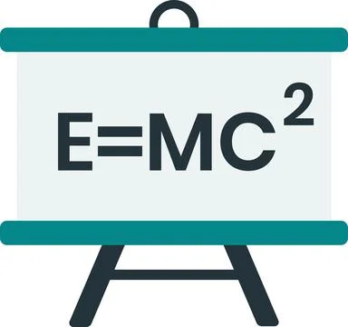 White board with scientific equations illustration in minimal style Stock Illustration