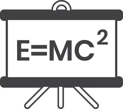 White board with scientific equations illustration in minimal style Stock Illustration