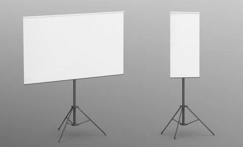 White board on tripod. Easel presentation stand Illustrazione stock