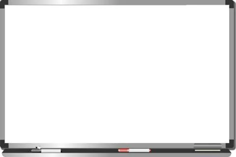 White Board vector with duster and marker isolated on white background. Stock Illustration