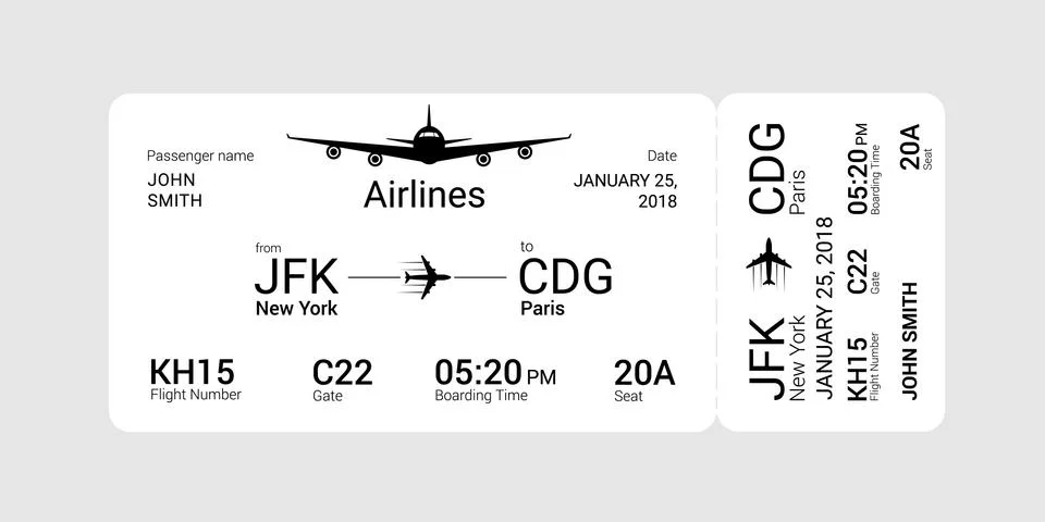 White boarding pass Stock Illustration